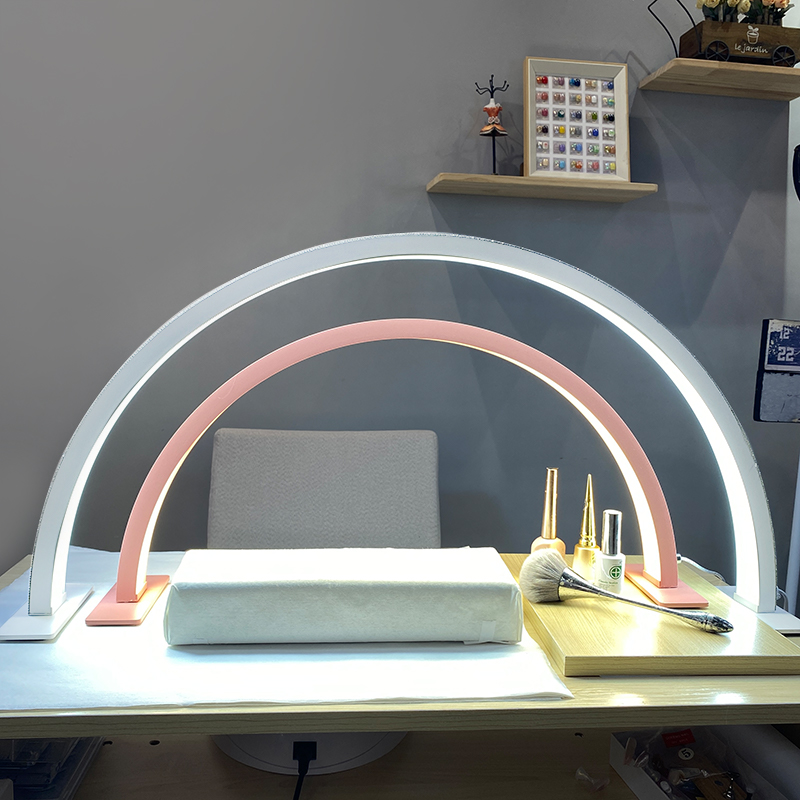 Led Moon Lamp - ハーフムーンネイルフィルライトLEDデスクトップアーチリングライト、明るさ調整可能、サロン、まつげ、タトゥー、ネイルケア、メイクアップ、ネイルランプ