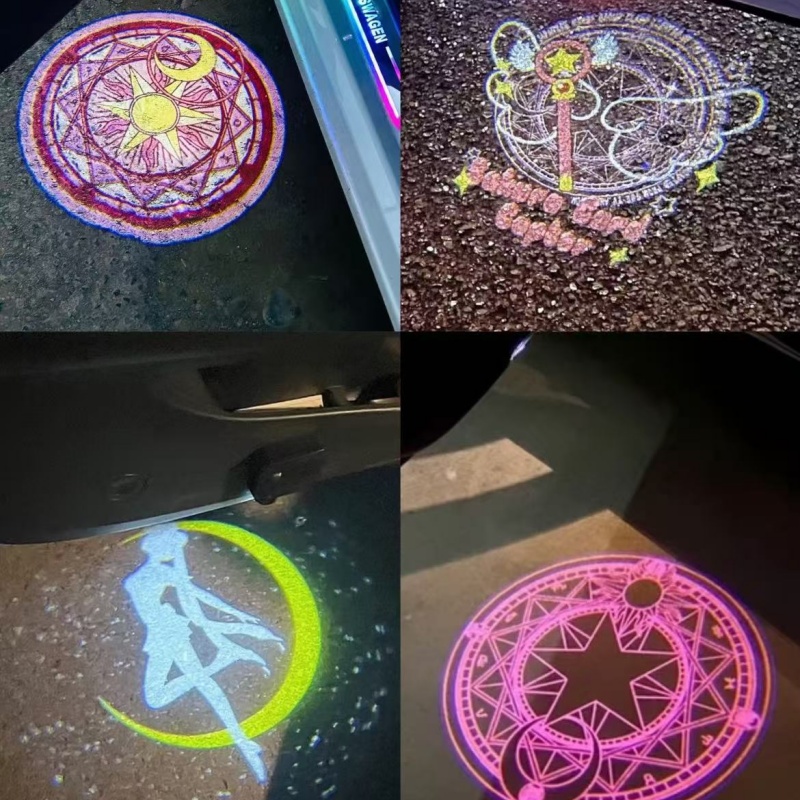Led Moon Lamp - セーラームーンアニメカーウェルカムライトプロジェクターランプオートバイ雰囲気ライトかわいいギフトアクセサリーフロアランプ車の装飾
