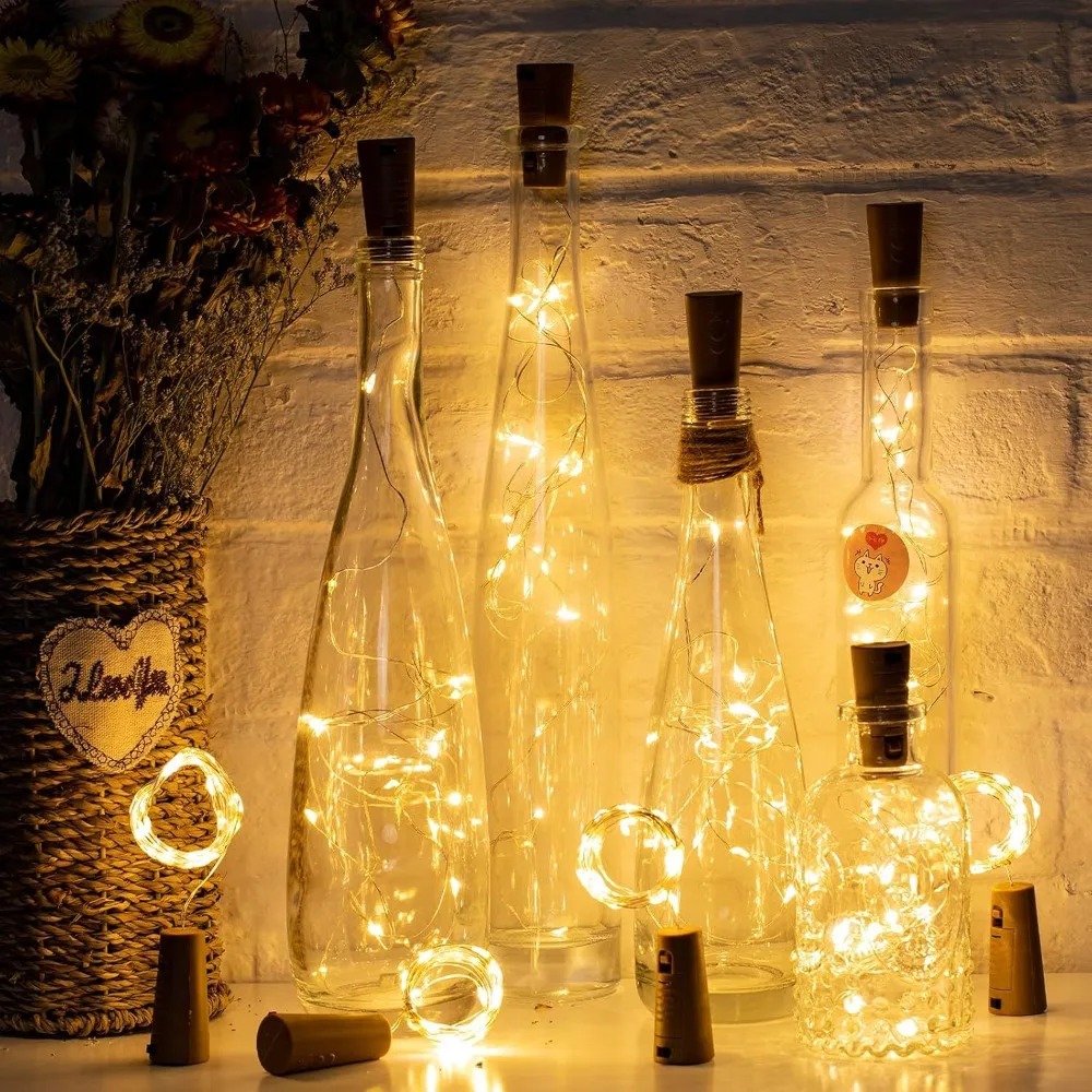 Decor Lighting Cork - LEDボトルコルクストリングライト10個入りワインボトルフェアリーライト銅線ランプクリスマスホリデーデコレーション用