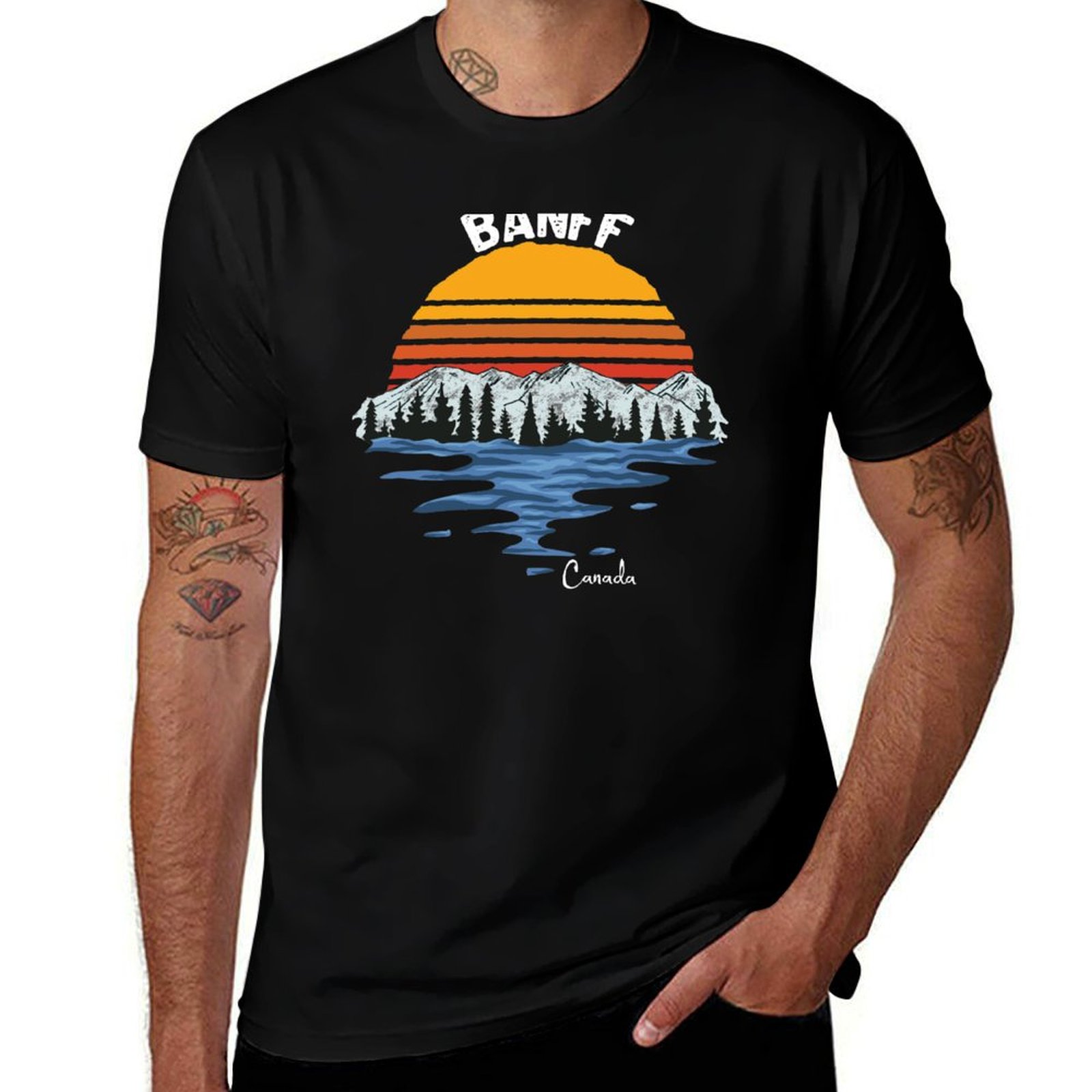 Alberta Lighting & Decor Reviews - バンフ アルバータ州 カナダ 国立公園 Tシャツ 速乾性