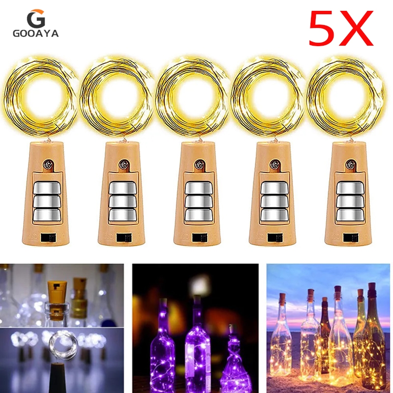 Decor Lighting Cork - 5 個バー LED ワインボトルコルクストリングフェアリーライトホリデーデコレーションガーランドフェアリーライトクリスマス銅線ストリングライト