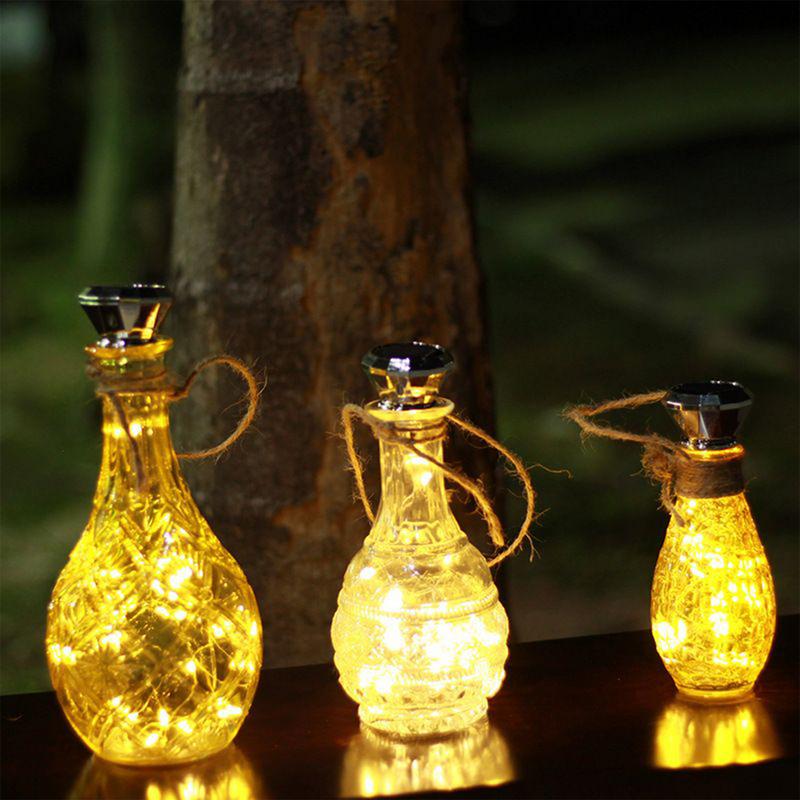 ボトル用ライト 6X コルクライト防水太陽光発電ランプワイン - Decor Lighting Cork のレビューと価格