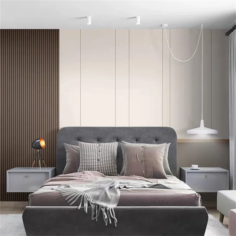 カスタムシンプルな木目調壁紙テレビ背景壁布ライト豪華なグリル - Decor Lighting Cork のレビューと価格