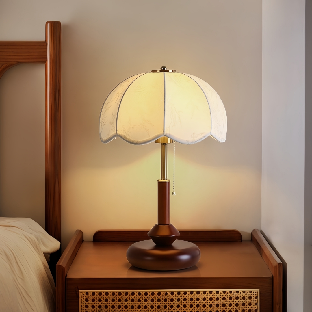 ヴィンテージスカラップドームテーブルランプ寝室ナイトスタンド - Lighting Decor Home のレビューと価格