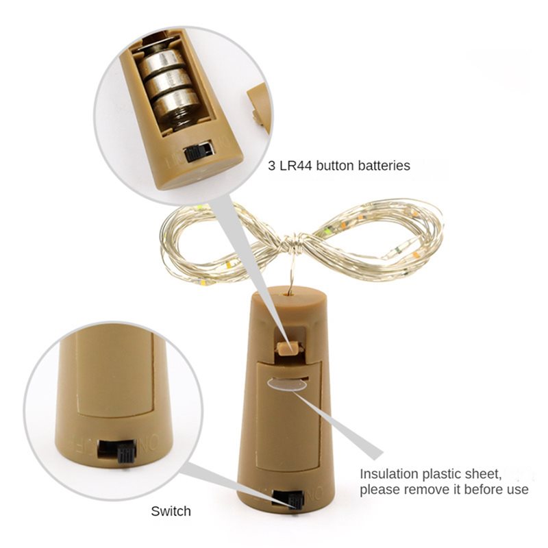 DT39 20個入りワインボトルコルクライト、20個のLED - Decor Lighting Cork のレビューと価格