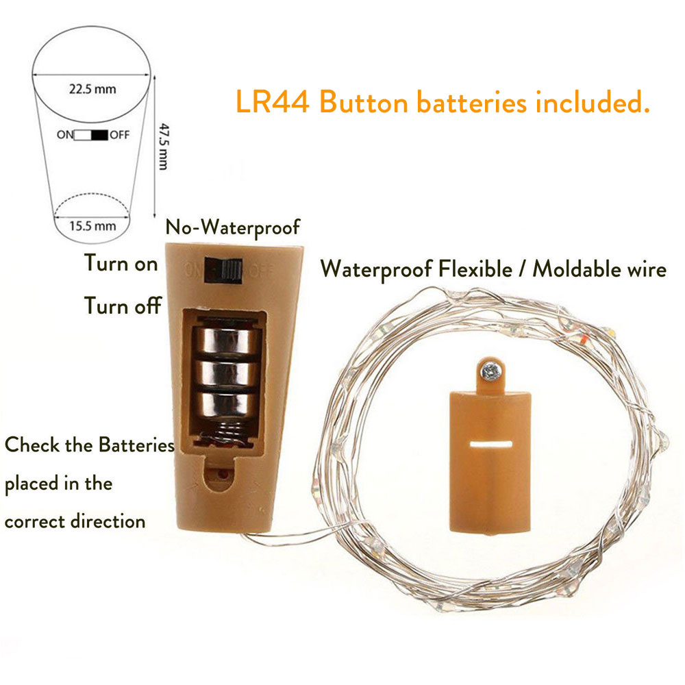 温白色バーLEDワインボトルコルクストリングライトクリスマス - Decor Lighting Cork のレビューと価格