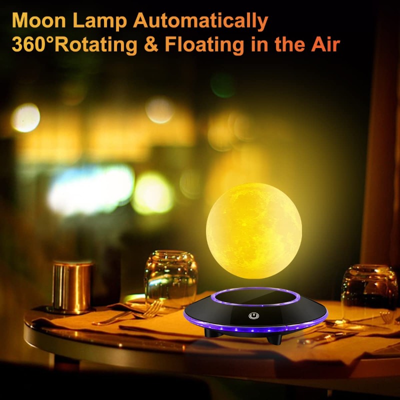 浮遊月ランプ、空中浮遊月ランプ、自由に回転するLEDライト、 - Led Moon Lamp のレビューと価格