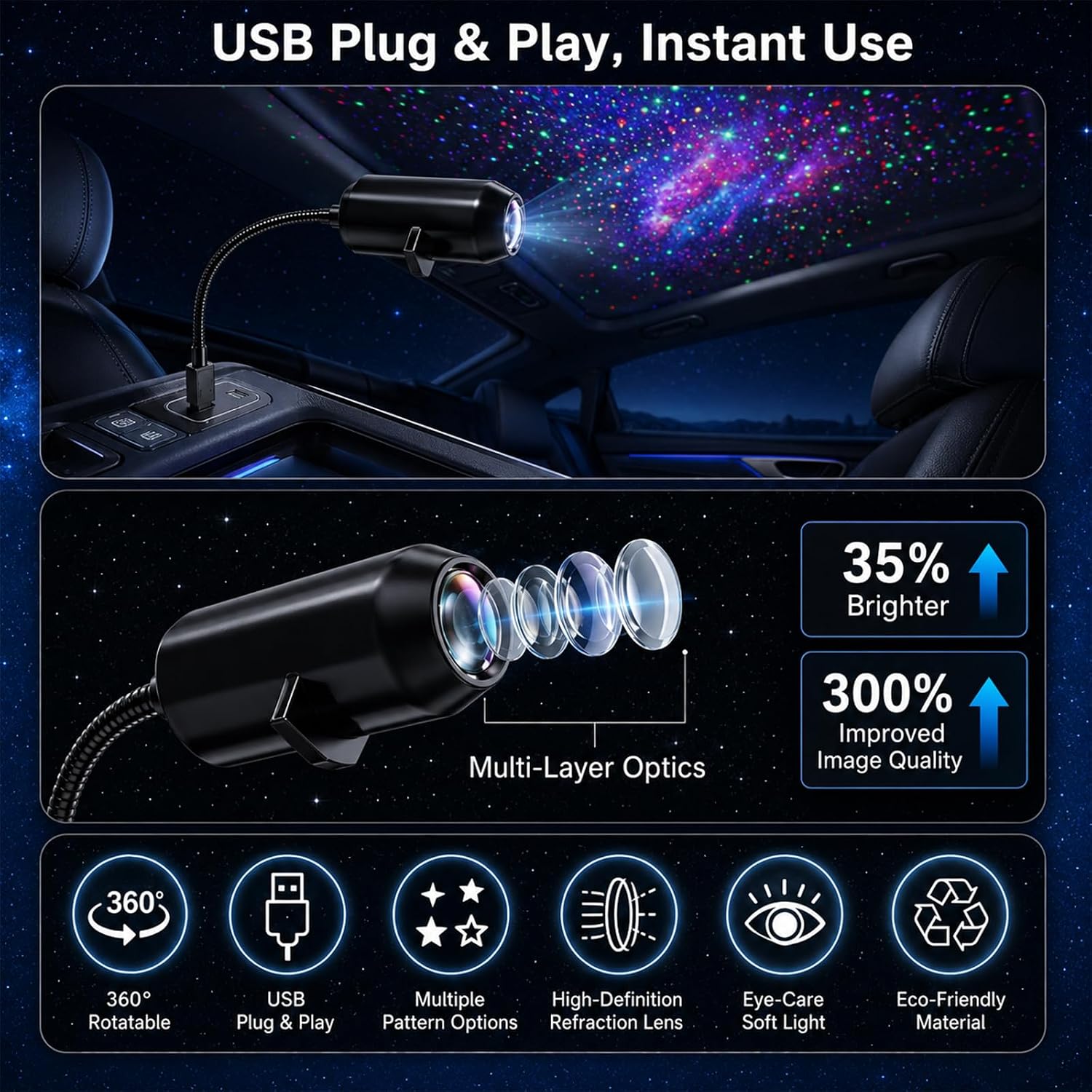 月と星空のナイトライト LED クリエイティブ寝室用ロゴプロ - Led Moon Lamp のレビューと価格