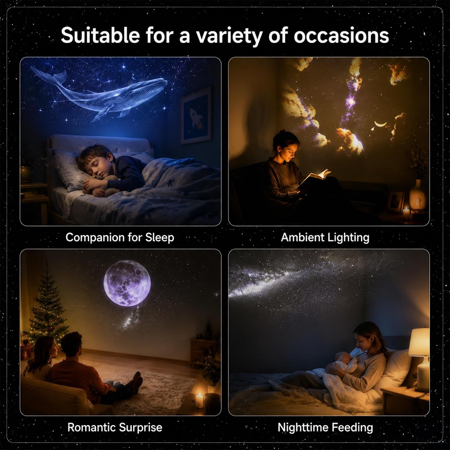 月と星空のナイトライト LED クリエイティブ寝室用ロゴプロ - Led Moon Lamp のレビューと価格