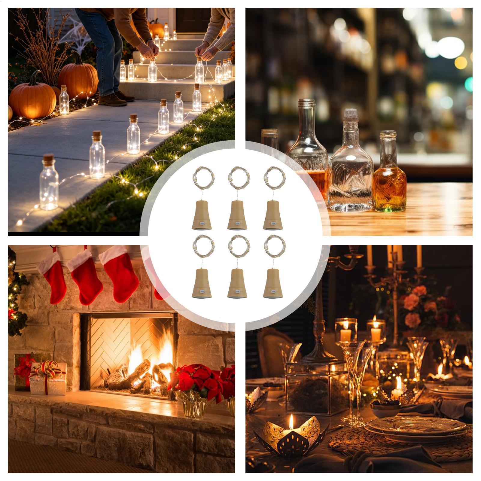 コルク付きワインボトルライト 6個 LED 防水 DIY デ - Decor Lighting Cork のレビューと価格